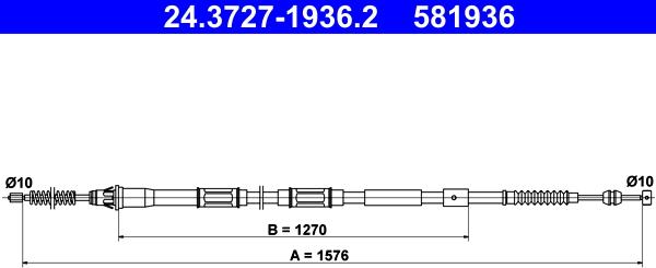 ATE 24.3727-1936.2 - Cavo comando, Freno stazionamento autozon.pro