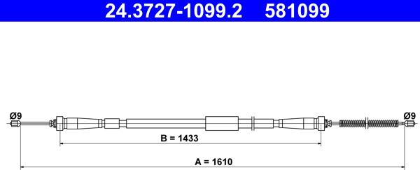 ATE 24.3727-1099.2 - Cavo comando, Freno stazionamento autozon.pro