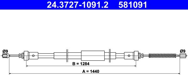 ATE 24.3727-1091.2 - Cavo comando, Freno stazionamento autozon.pro