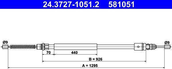 ATE 24.3727-1051.2 - Cavo comando, Freno stazionamento autozon.pro