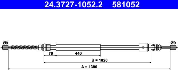 ATE 24.3727-1052.2 - Cavo comando, Freno stazionamento autozon.pro