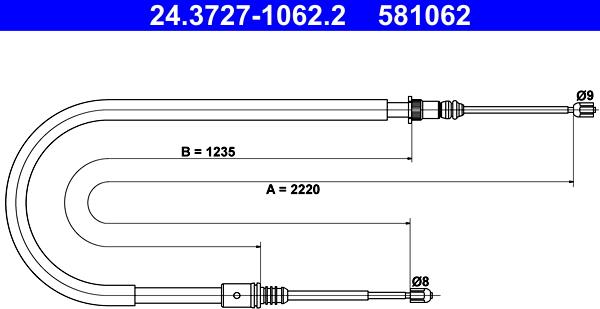 ATE 24.3727-1062.2 - Cavo comando, Freno stazionamento autozon.pro