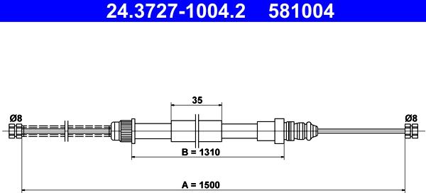 ATE 24.3727-1004.2 - Cavo comando, Freno stazionamento autozon.pro