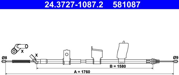 ATE 24.3727-1087.2 - Cavo comando, Freno stazionamento autozon.pro