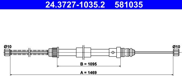 ATE 24.3727-1035.2 - Cavo comando, Freno stazionamento autozon.pro