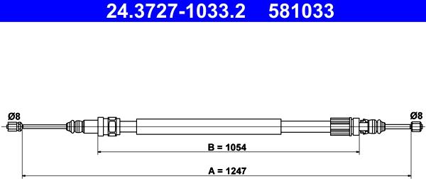 ATE 24.3727-1033.2 - Cavo comando, Freno stazionamento autozon.pro