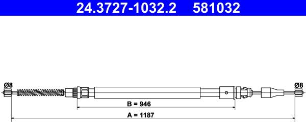 ATE 24.3727-1032.2 - Cavo comando, Freno stazionamento autozon.pro