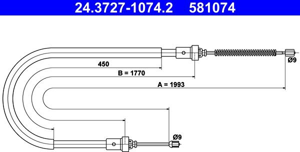 ATE 24.3727-1074.2 - Cavo comando, Freno stazionamento autozon.pro
