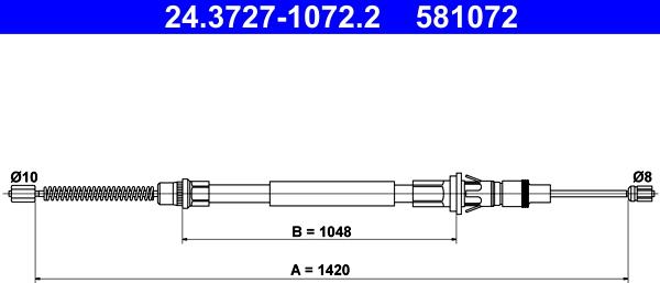 ATE 24.3727-1072.2 - Cavo comando, Freno stazionamento autozon.pro