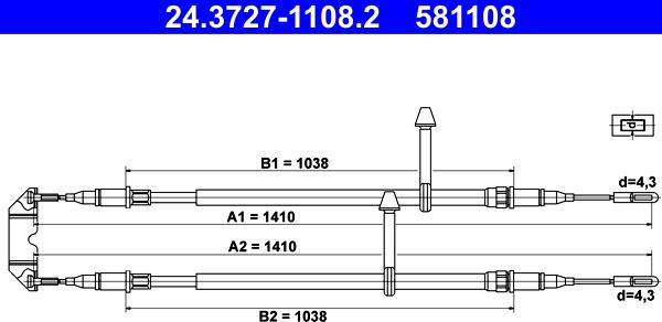 ATE 24.3727-1108.2 - Cavo comando, Freno stazionamento autozon.pro