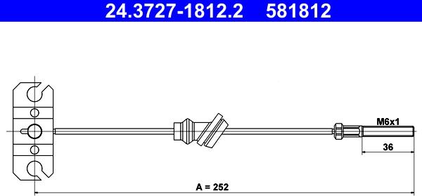 ATE 24.3727-1812.2 - Cavo comando, Freno stazionamento autozon.pro