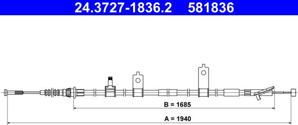 ATE 24.3727-1836.2 - Cavo comando, Freno stazionamento autozon.pro