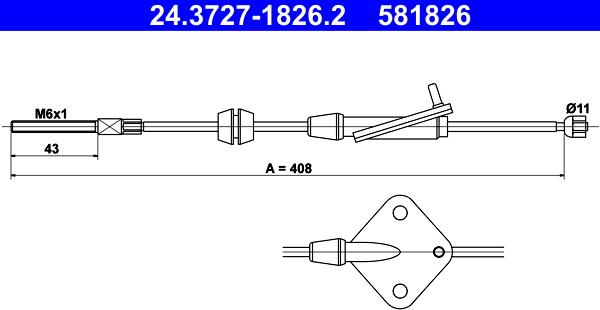 ATE 24.3727-1826.2 - Cavo comando, Freno stazionamento autozon.pro