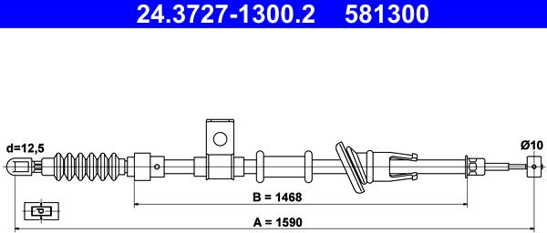 ATE 24.3727-1300.2 - Cavo comando, Freno stazionamento autozon.pro