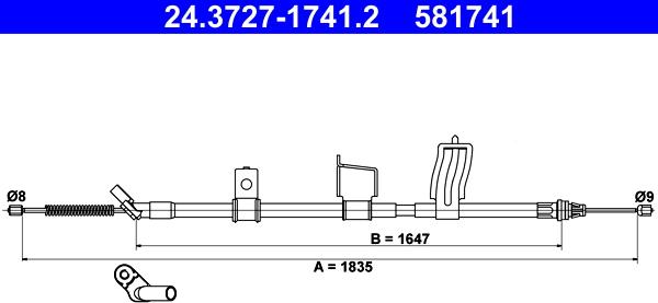 ATE 24.3727-1741.2 - Cavo comando, Freno stazionamento autozon.pro