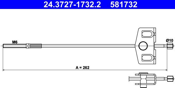 ATE 24.3727-1732.2 - Cavo comando, Freno stazionamento autozon.pro