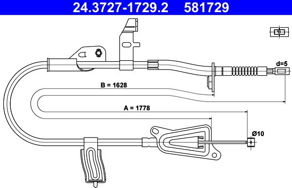 ATE 24.3727-1729.2 - Cavo comando, Freno stazionamento autozon.pro