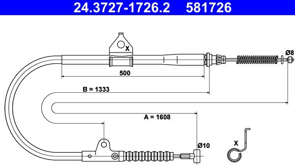 ATE 24.3727-1726.2 - Cavo comando, Freno stazionamento autozon.pro