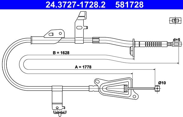 ATE 24.3727-1728.2 - Cavo comando, Freno stazionamento autozon.pro