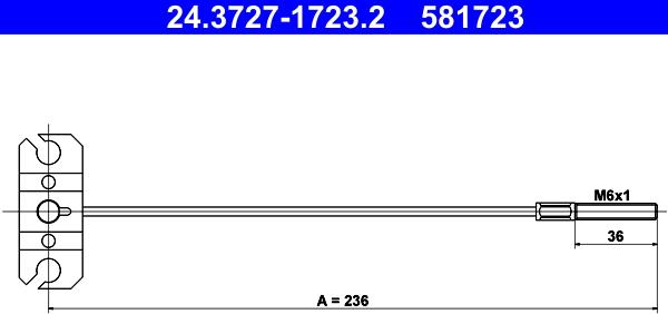 ATE 24.3727-1723.2 - Cavo comando, Freno stazionamento autozon.pro