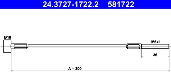 ATE 24.3727-1722.2 - Cavo comando, Freno stazionamento autozon.pro