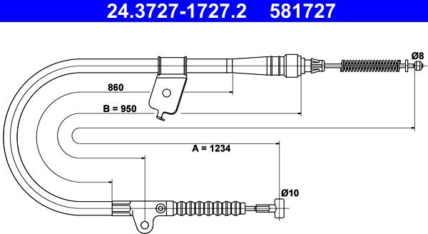 ATE 24.3727-1727.2 - Cavo comando, Freno stazionamento autozon.pro