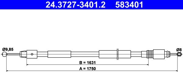 ATE 24.3727-3401.2 - Cavo comando, Freno stazionamento autozon.pro