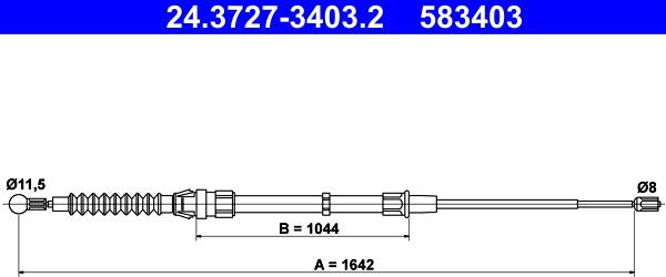 ATE 24.3727-3403.2 - Cavo comando, Freno stazionamento autozon.pro