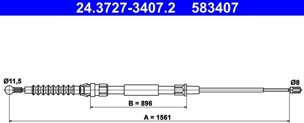 ATE 24.3727-3407.2 - Cavo comando, Freno stazionamento autozon.pro