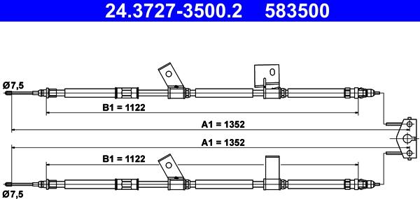 ATE 24.3727-3500.2 - Cavo comando, Freno stazionamento autozon.pro