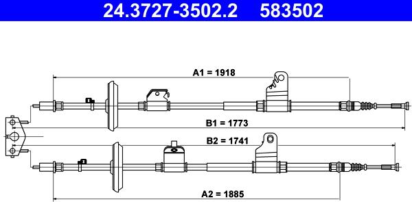 ATE 24.3727-3502.2 - Cavo comando, Freno stazionamento autozon.pro