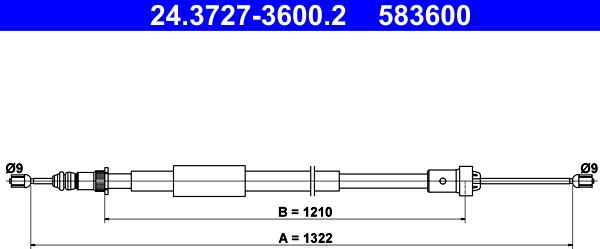 ATE 24.3727-3600.2 - Cavo comando, Freno stazionamento autozon.pro