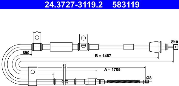 ATE 24.3727-3119.2 - Cavo comando, Freno stazionamento autozon.pro