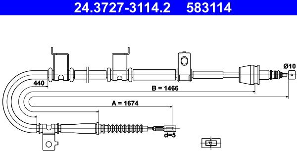 ATE 24.3727-3114.2 - Cavo comando, Freno stazionamento autozon.pro