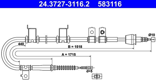 ATE 24.3727-3116.2 - Cavo comando, Freno stazionamento autozon.pro