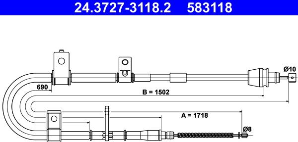 ATE 24.3727-3118.2 - Cavo comando, Freno stazionamento autozon.pro