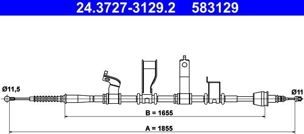 ATE 24.3727-3129.2 - Cavo comando, Freno stazionamento autozon.pro