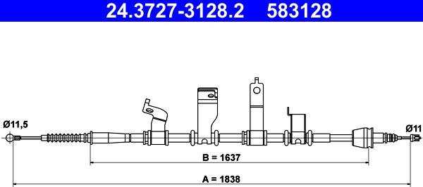 ATE 24.3727-3128.2 - Cavo comando, Freno stazionamento autozon.pro