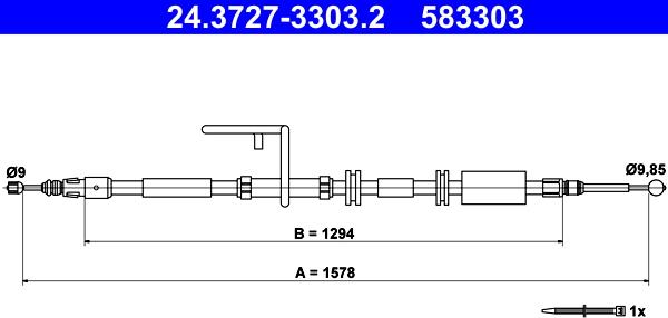 ATE 24.3727-3303.2 - Cavo comando, Freno stazionamento autozon.pro