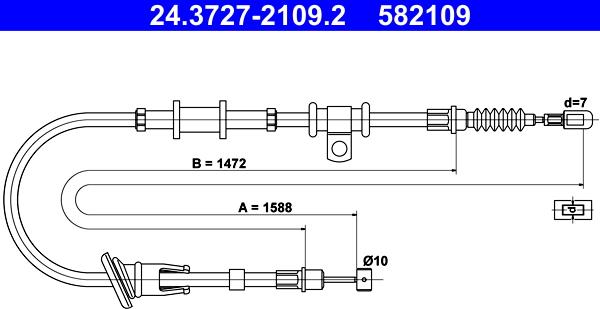 ATE 24.3727-2109.2 - Cavo comando, Freno stazionamento autozon.pro