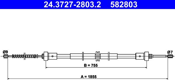 ATE 24.3727-2803.2 - Cavo comando, Freno stazionamento autozon.pro