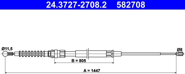 ATE 24.3727-2708.2 - Cavo comando, Freno stazionamento autozon.pro