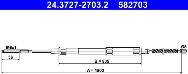 ATE 24.3727-2703.2 - Cavo comando, Freno stazionamento autozon.pro