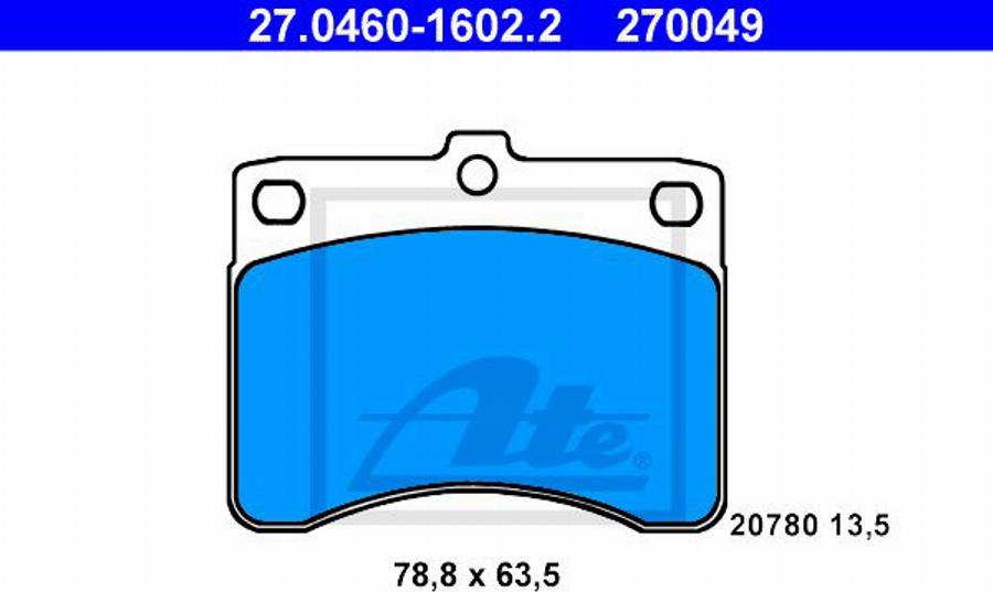 ATE 270049 - Kit pastiglie freno, Freno a disco autozon.pro