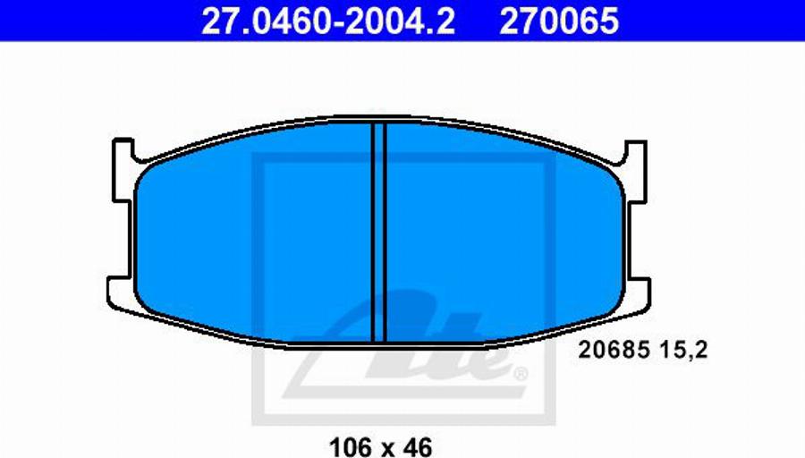 ATE 270065 - Kit pastiglie freno, Freno a disco autozon.pro