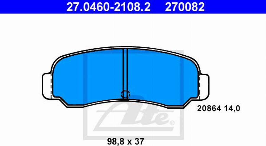 ATE 270082 - Kit pastiglie freno, Freno a disco autozon.pro