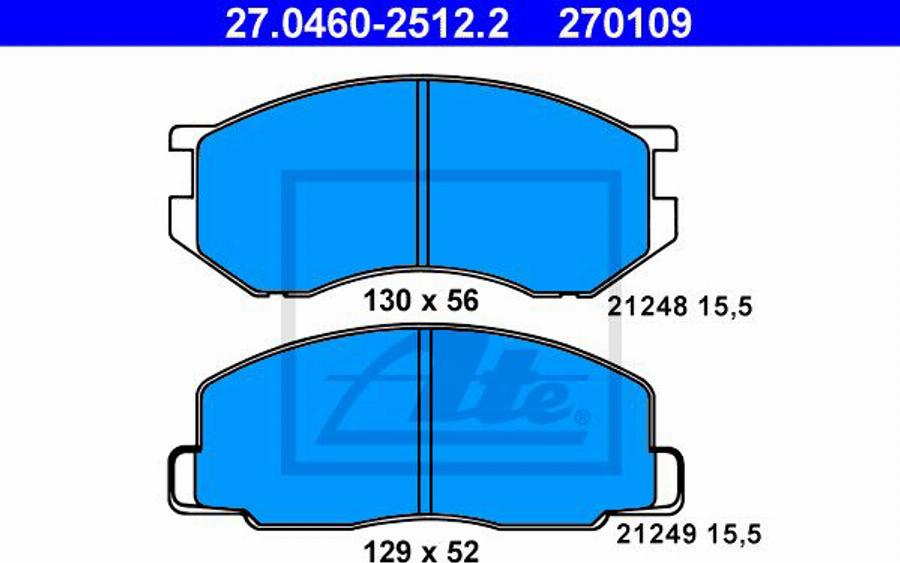 ATE 270109 - Kit pastiglie freno, Freno a disco autozon.pro