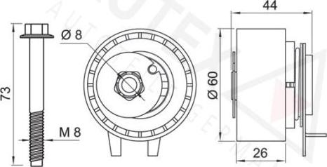 Autex 654451 - Rullo tenditore, Cinghia dentata autozon.pro