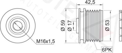 Autex 654362 - Puleggia cinghia, Alternatore autozon.pro