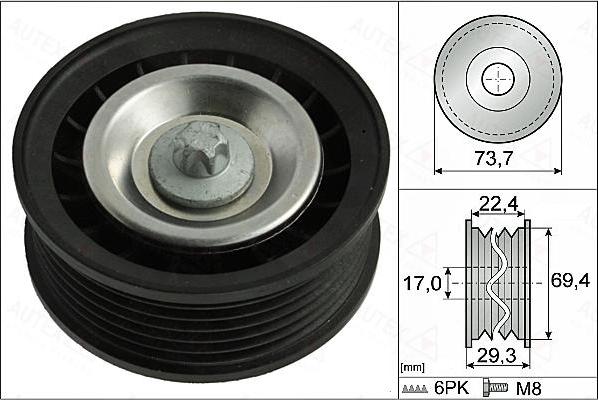 Autex 655080 - Galoppino / Guidacinghia, Cinghia Poly-V autozon.pro